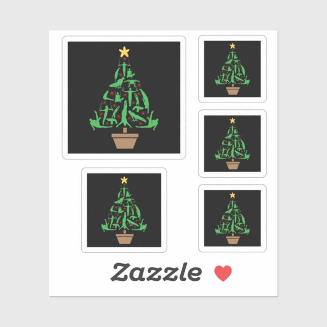Sticker Gymnastique masculine Arbre de Noël (Feuille)