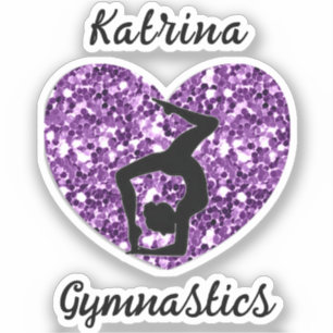 Sticker Gymnastique Noir et violet Personnalisé