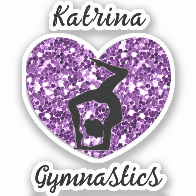 Sticker Gymnastique Noir et violet Personnalisé (Recto)