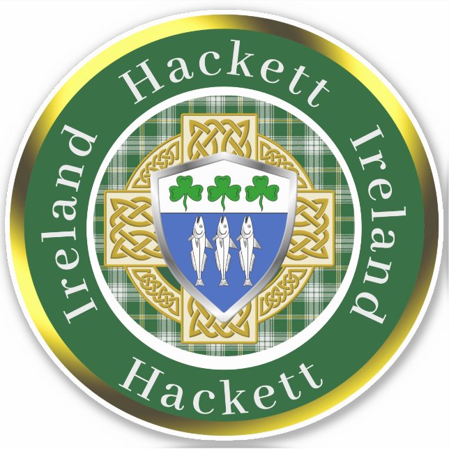 Sticker Hackett Shield & Celtic Cross Personnalisé (Devant)