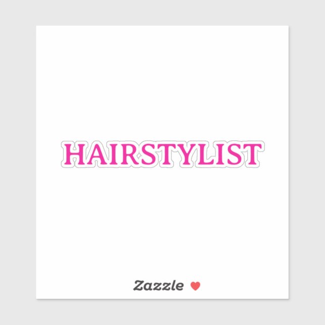 Sticker Hairdresser Hairstylist Pink Spa Salon Wedding (Feuille)