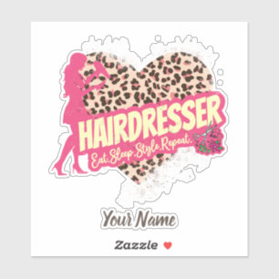 Sticker Hairtraver leopard Hair Hustler Hairstylist