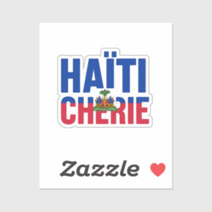 Sticker Haïti Chérie - Drapeau haïtien