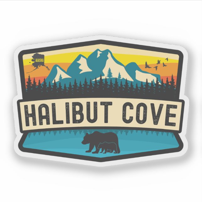 Sticker Halibut Cove, Alaska (Devant)