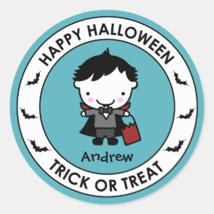 Sticker Halloween Aqua Treat Bag Étiquette