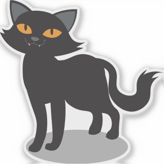 Sticker Halloween Chat Noir - Vibes Éffrayantes (Devant)