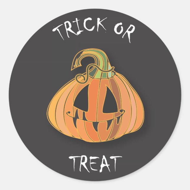 Sticker Halloween Citrouille effrayant (Devant)