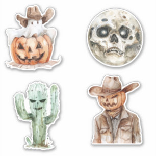 Sticker Halloween Cowboy Occidental Cowgirl