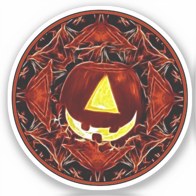 Sticker Halloween d'une étoile Jack-o-lanterne (Recto)