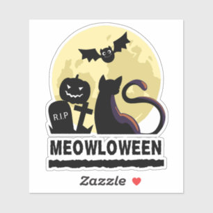 Sticker Halloween éffrayant en silhouette / vinyle Meowlow