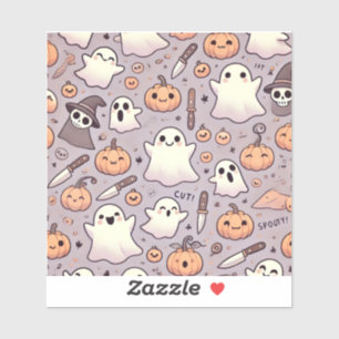 Sticker Halloween en vinyle coupé sur mesure 4" x