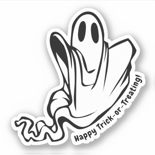 Sticker Halloween fantôme convivial (Devant)