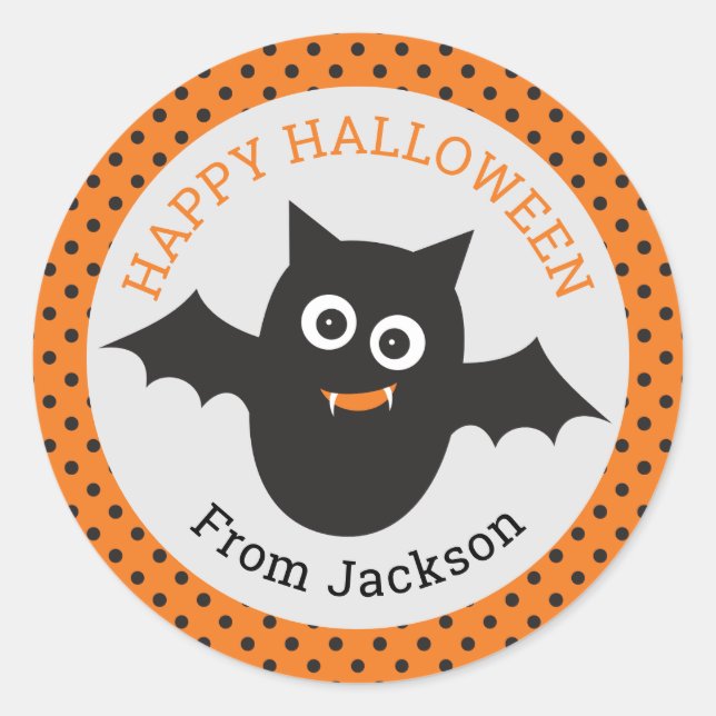 Sticker Halloween Happy Personnalisé (Devant)