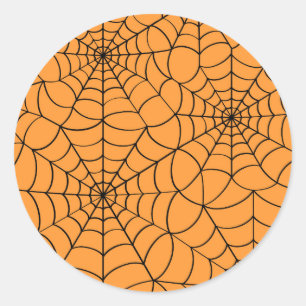 Sticker Halloween Orange avec Spider Web