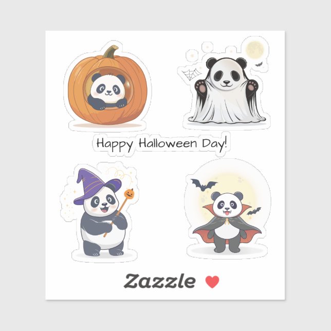 Sticker Halloween Panda Collection (Feuille)