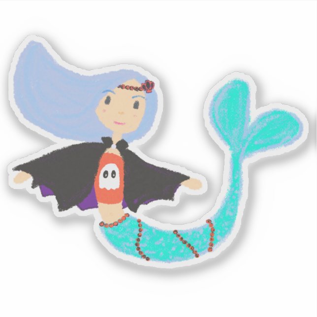 Sticker Halloween Pastel Mermaid Vampire (Devant)