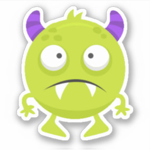 Sticker Halloween Petit Monstre Vert