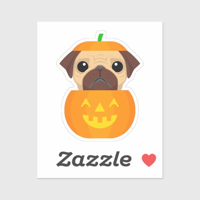 Sticker Halloween Pugkin (Feuille)