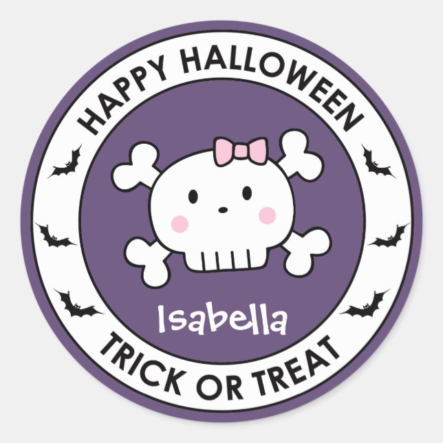 Sticker Halloween Purple Treat Bag Étiquette (Devant)