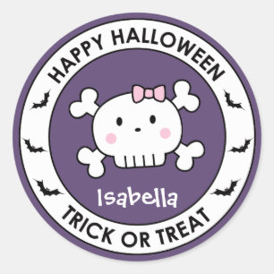 Sticker Halloween Purple Treat Bag Étiquette