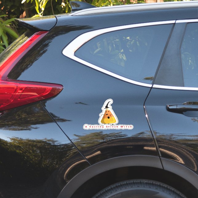Sticker Halloween sorcière Candy maïs (Coté voiture)