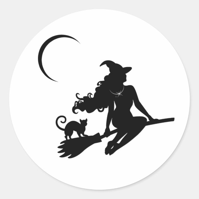 Sticker Halloween sorcière classique (Devant)