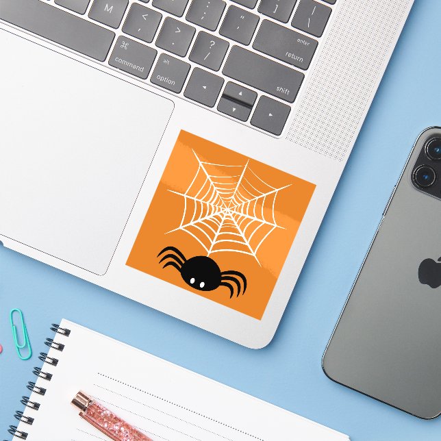 Sticker Halloween Spider Web (Ordinateur portable avec iPhone)