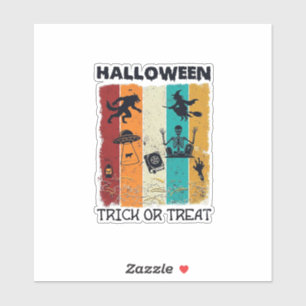Sticker Halloween Trick Or Treat Loup-Garou Sorcière Squel