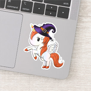Sticker Halloween Unicorn Pegasus Witch