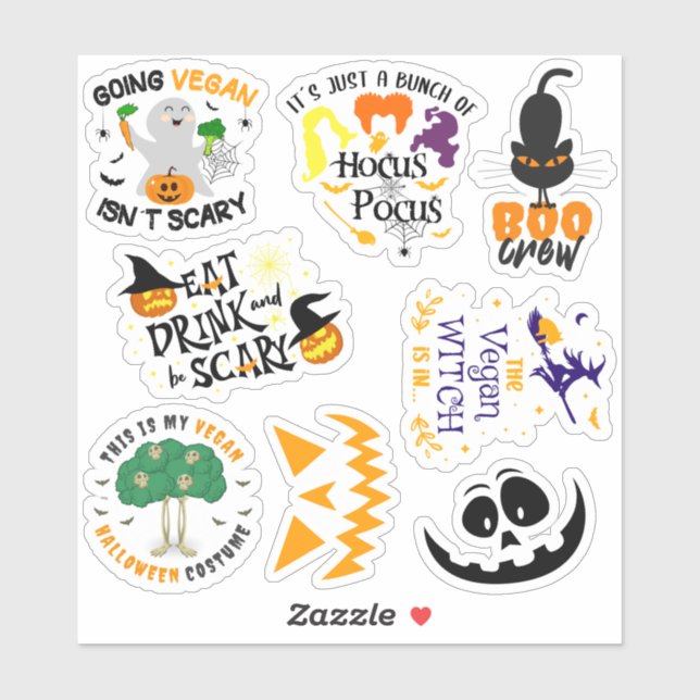 Sticker Halloween Vegan (Feuille)