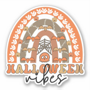 Sticker Halloween Vibes Boho Arc-en-ciel Automne Halloween