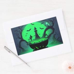 Sticker Halloween Witch Cauldron