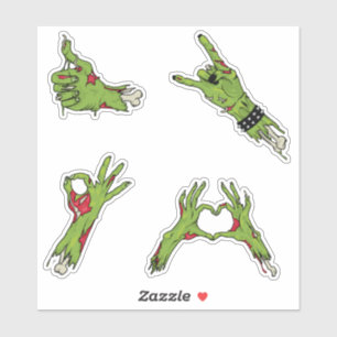 Sticker Halloween Zombie vert