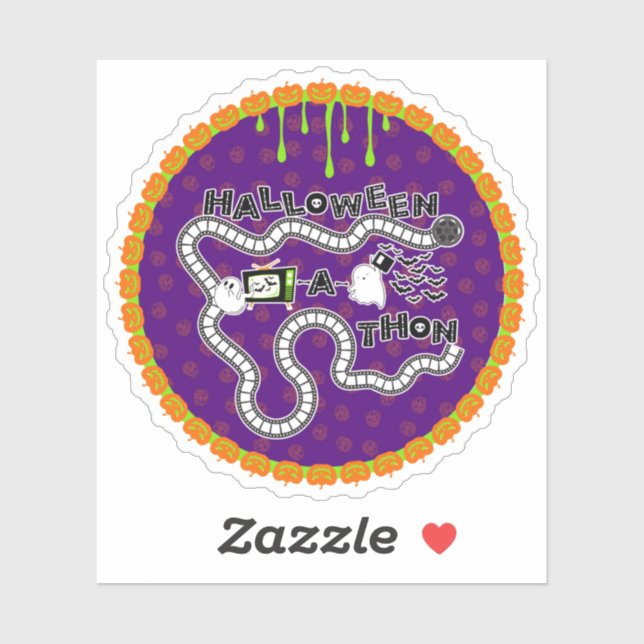 Sticker Halloweenathon Game Board Circle avec Fantômes (Feuille)
