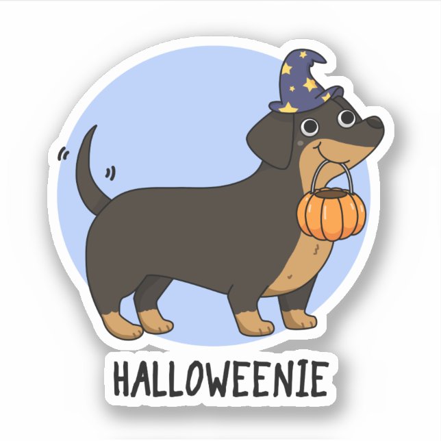 Sticker Halloweenie Funny Saucisson Chien Pun (Devant)