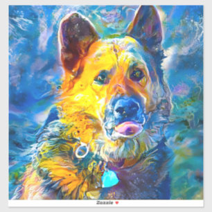 Sticker Halo : Portrait d'un berger allemand