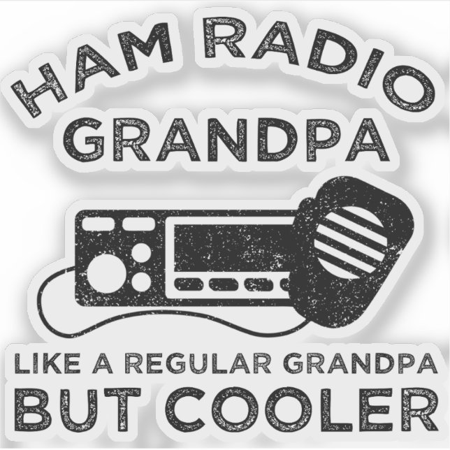 Sticker Ham Radio Grand-père Comme Un Grand-Père Régulier  (Devant)