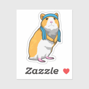 Sticker Hamster à Fitness avec serviette