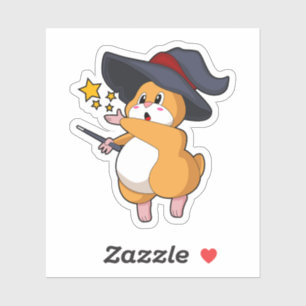 Sticker Hamster as Wizard with Magic mur