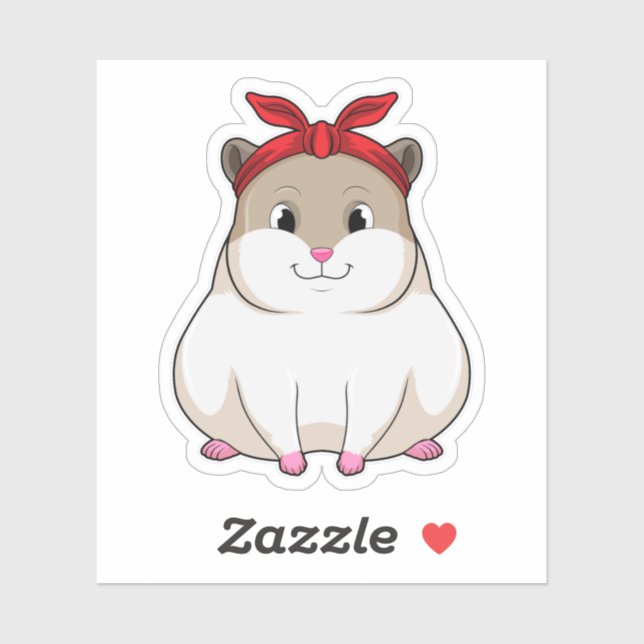 Sticker Hamster avec Bandana (Feuille)