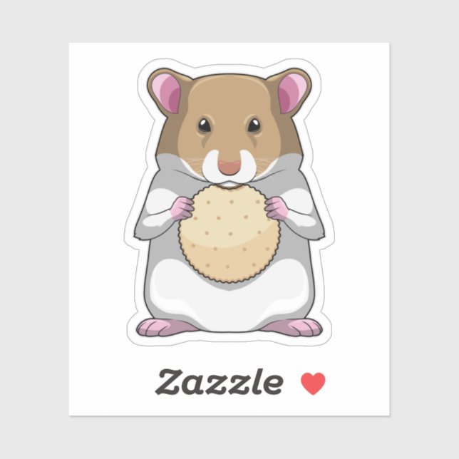 Sticker Hamster avec biscuit (Feuille)