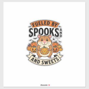 Sticker Hamster d'Halloween alimenté par les fantômes Drôl