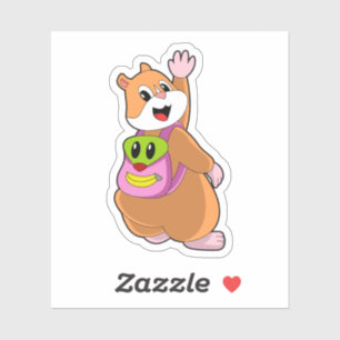 Sticker Hamster en tant qu'étudiant avec sac à dos.PNG