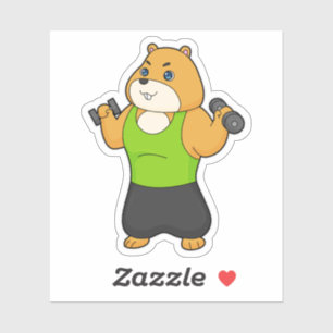 Sticker Hamster Fitness Dumbbell