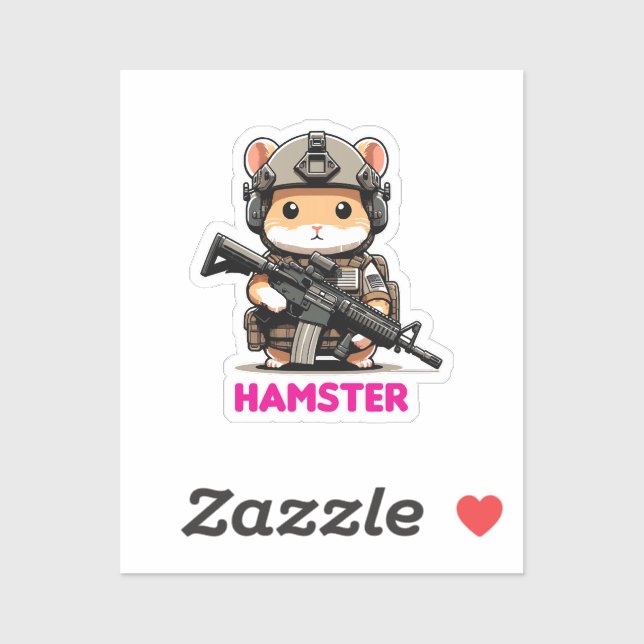 Sticker Hamster tactique (Feuille)