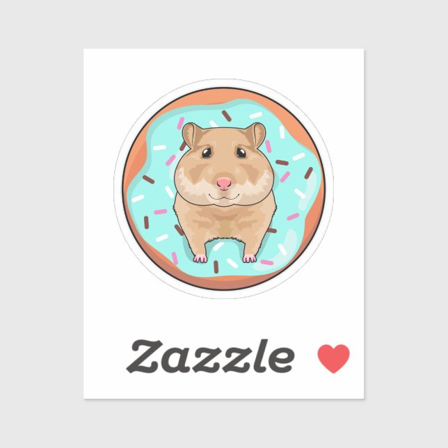 Sticker Hamster with Donut (Feuille)