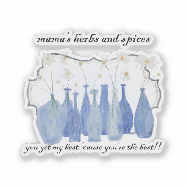 Sticker Hand Painted Daisy Rosemary Jar Bottle  (Devant)