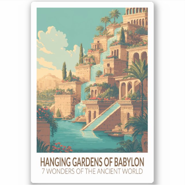 Sticker Hanging Gardens of Babylon 7 Wonders of the World (Devant)