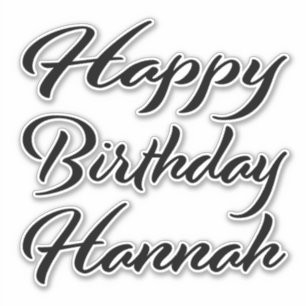 Sticker Hannah Nom Prénom Anniversaire de la Broderie noir