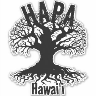 Sticker HAPA HAWAII ROOTS Blk